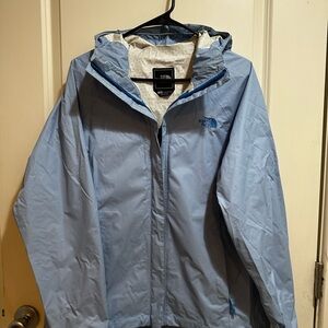 Women’s The North Face Sky Blue Hooded Rain Jacket